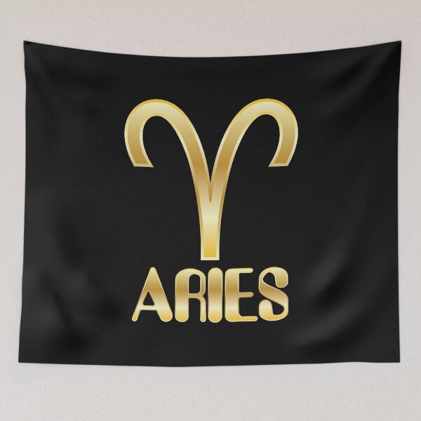 Item preview, Gold Bling Aries Zodiac Sign (Symbol & Text) Design designed and sold by Bill Shearer.