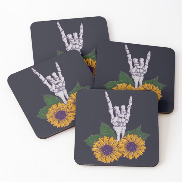Item preview, Hand skull sunflowers designed and sold by Soulcalavera.