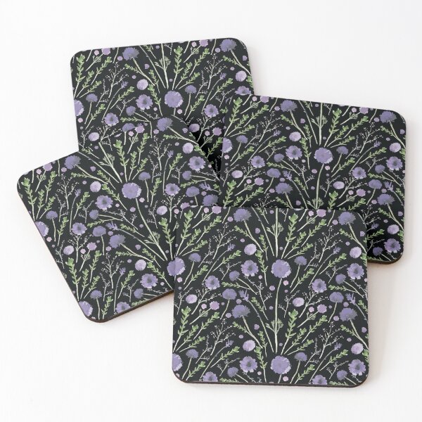 Item preview, Black & Purple Slendor Floral Pattern designed and sold by StudioPosies.
