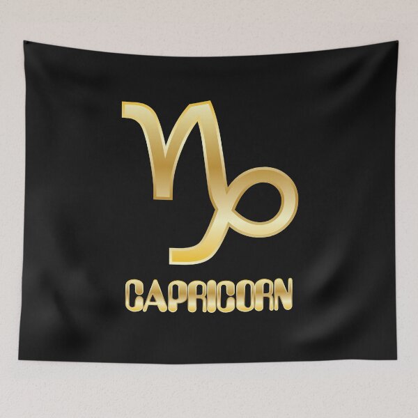 Item preview, Gold Bling Capricorn Zodiac Sign (Symbol & Text) Design designed and sold by Bill Shearer.