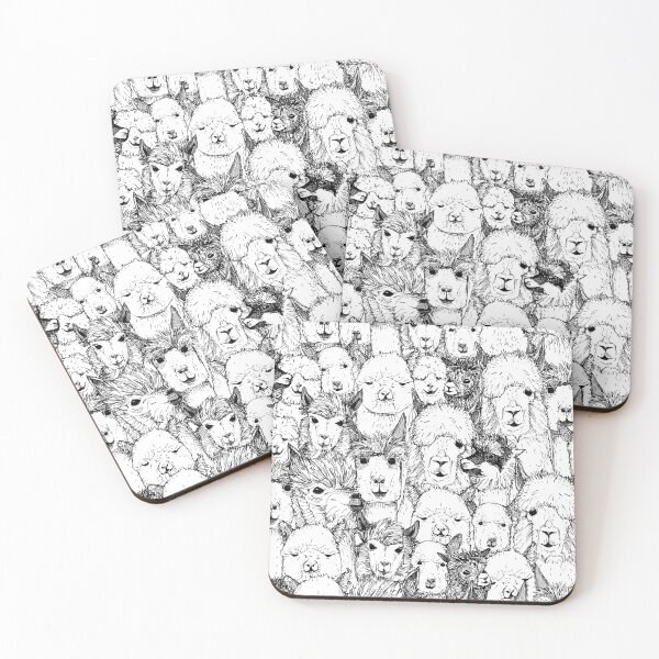 Item preview, just alpacas black white designed and sold by scrummy.