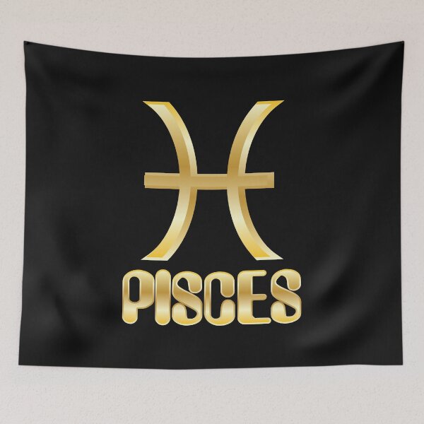 Item preview, Gold Bling Pisces Sign (Symbol & Text) Design designed and sold by Bill Shearer.