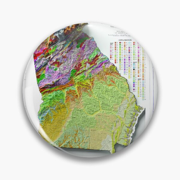 Item preview, 1976 Geological map of Georgia digitally-rendered designed and sold by ThinkAboutMaps.