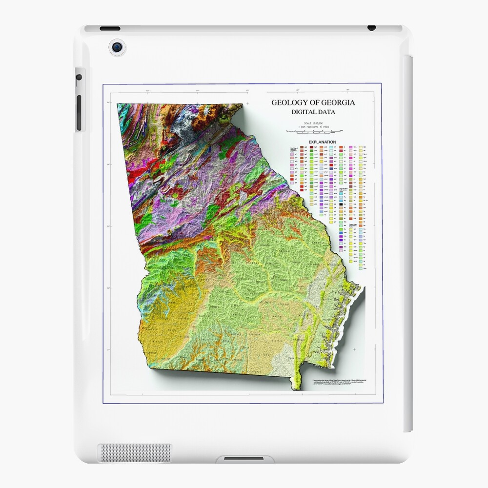 Geologic Map Of Georgia "1976 Geological Map Of Georgia Digitally-Rendered" Ipad Case & Skin For  Sale By Thinkaboutmaps | Redbubble