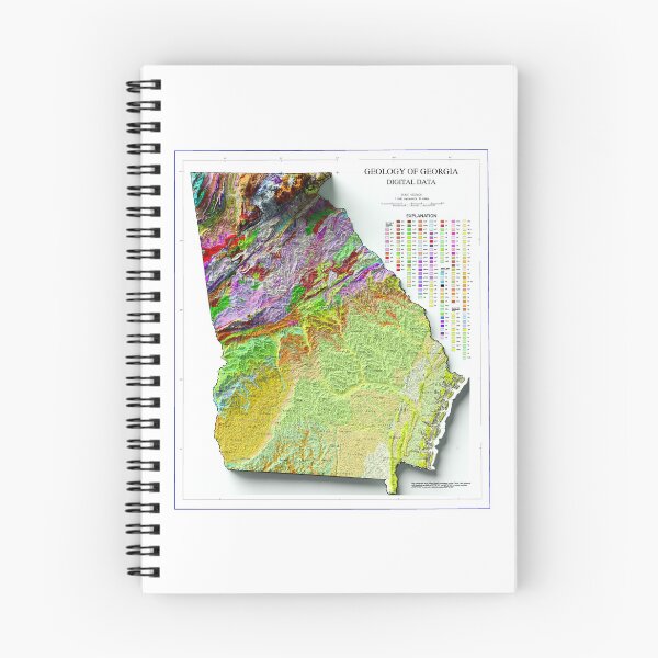 Item preview, 1976 Geological map of Georgia digitally-rendered designed and sold by ThinkAboutMaps.
