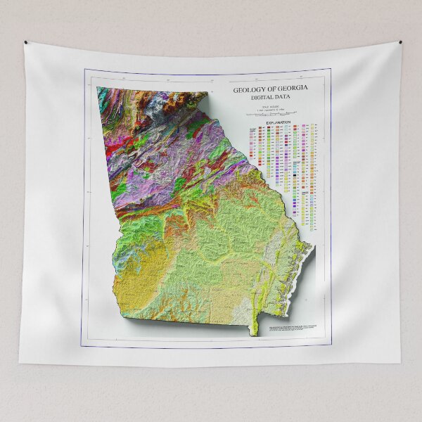 Item preview, 1976 Geological map of Georgia digitally-rendered designed and sold by ThinkAboutMaps.