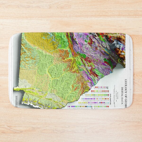 Item preview, 1976 Geological map of Georgia digitally-rendered designed and sold by ThinkAboutMaps.