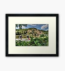 Fishing day in Trooz, Belgium Framed Print