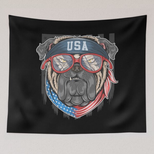 Item preview, bulldog usa america flag designed and sold by qzpolo.