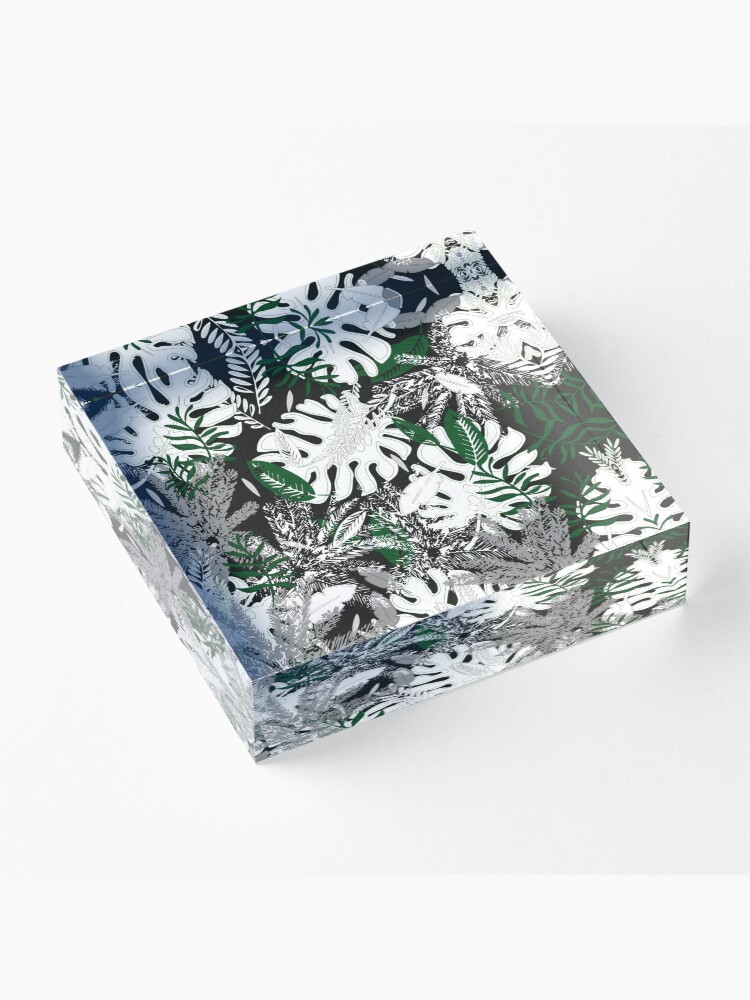 Alternate view of White Monstera Acrylic Block