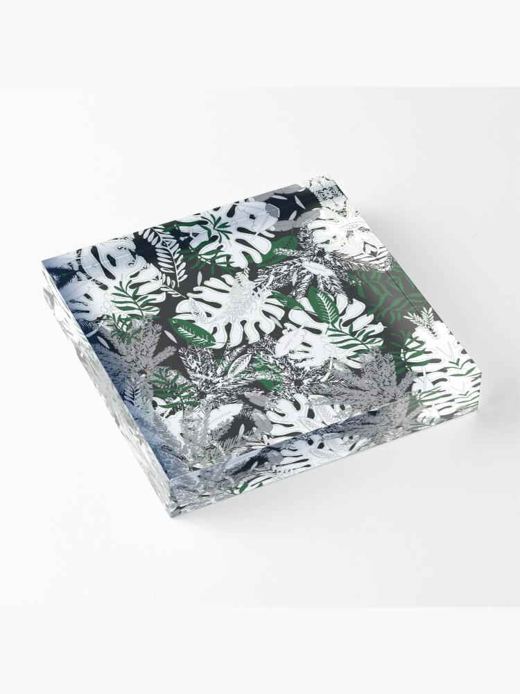 Alternate view of White Monstera Acrylic Block