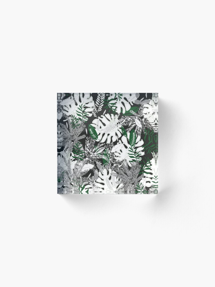 Alternate view of White Monstera Acrylic Block