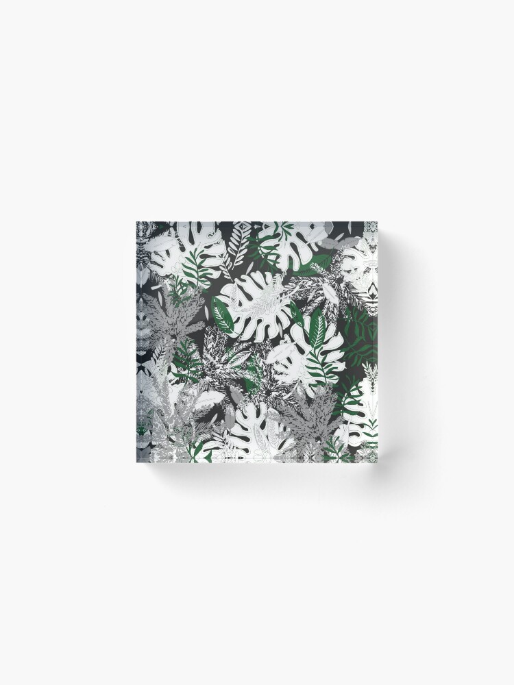 Alternate view of White Monstera Acrylic Block