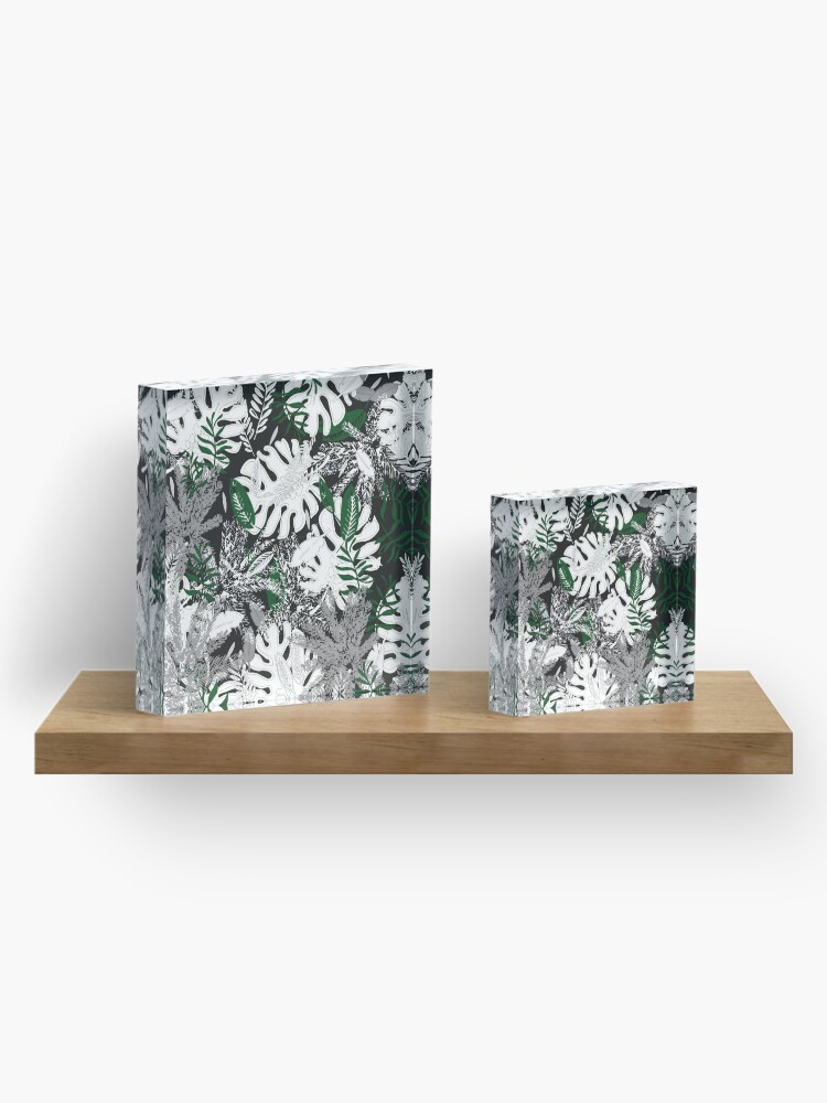 Alternate view of White Monstera Acrylic Block