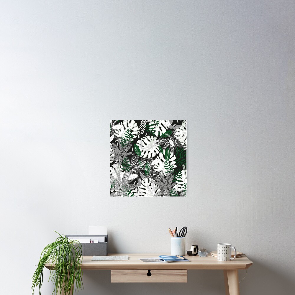 White Monstera Poster