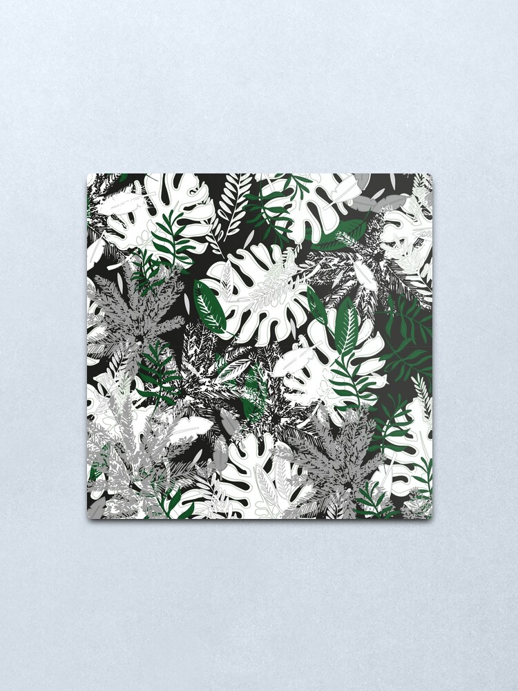 Alternate view of White Monstera Metal Print