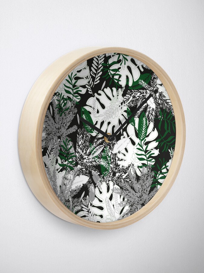 Alternate view of White Monstera Clock