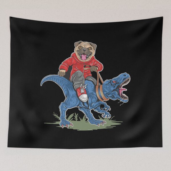 Item preview, pug dog puppy cute riding designed and sold by qzpolo.