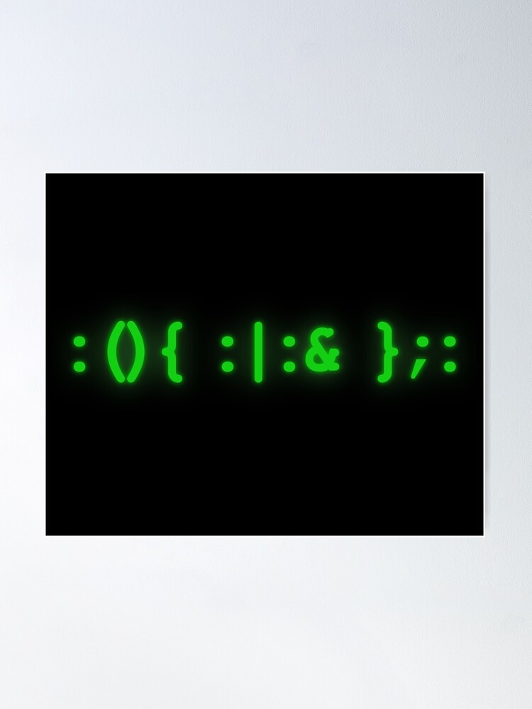 Thumbnail 2 of 3, Poster, fork bomb bright green designed and sold by Starstacks.