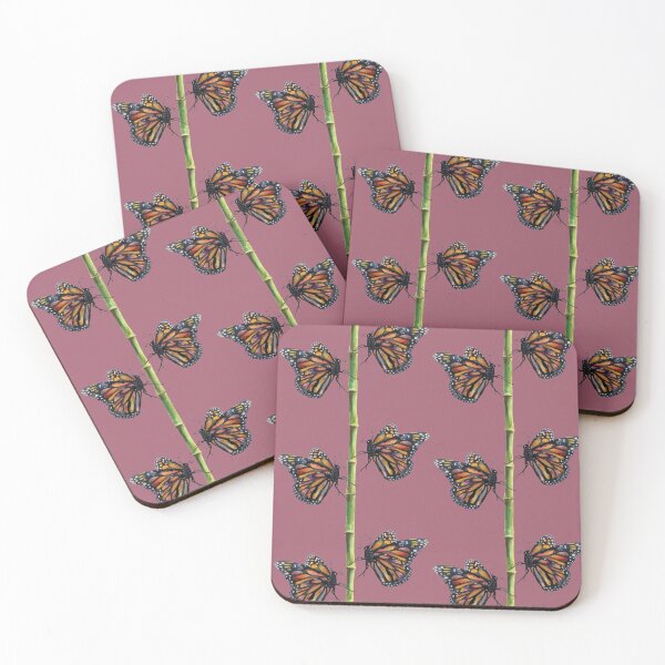 Item preview, Butterflies on Bamboo (Dusky Pink) designed and sold by EmmalemmaLL.
