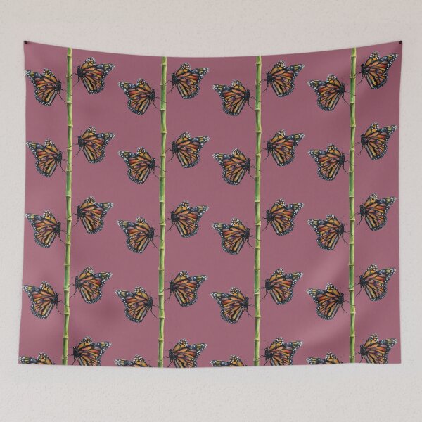 Item preview, Butterflies on Bamboo (Dusky Pink) designed and sold by EmmalemmaLL.