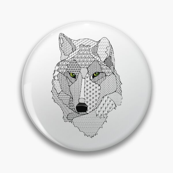 Item preview, wolf zenart style ink drawing designed and sold by Innulia.