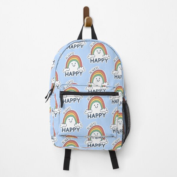Item preview, ALWAYS HAPPY playful super cute kawaii rainbow art RETRO vibes designed and sold by originalsusie.