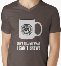 "Don't tell me what I can't brew!" Dharma Initiative Coffee (Lost) Men's V-Neck T-Shirt