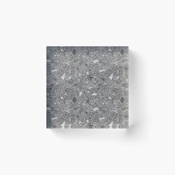 White Lace Tile with Terrazzo in Grey Acrylic Block