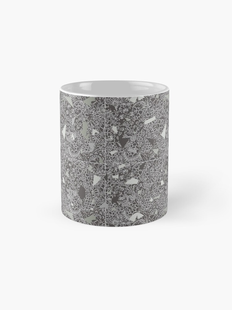 Alternate view of White Lace Tile with Terrazzo in Grey Mug