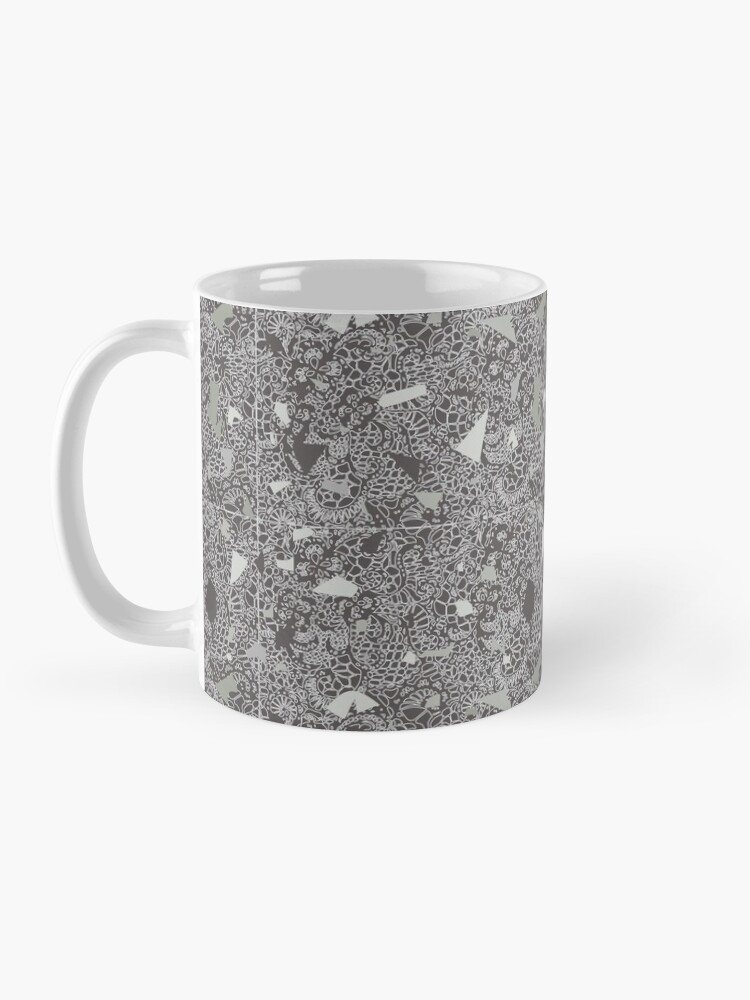 Alternate view of White Lace Tile with Terrazzo in Grey Mug