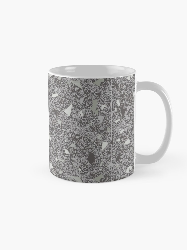 Alternate view of White Lace Tile with Terrazzo in Grey Mug