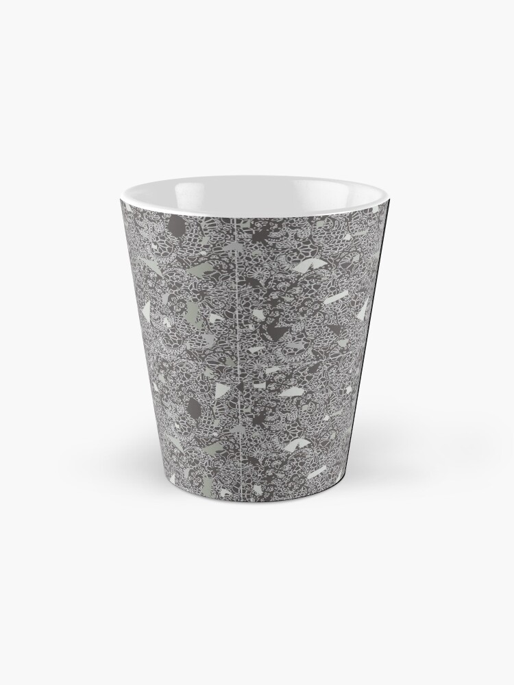 Alternate view of White Lace Tile with Terrazzo in Grey Mug