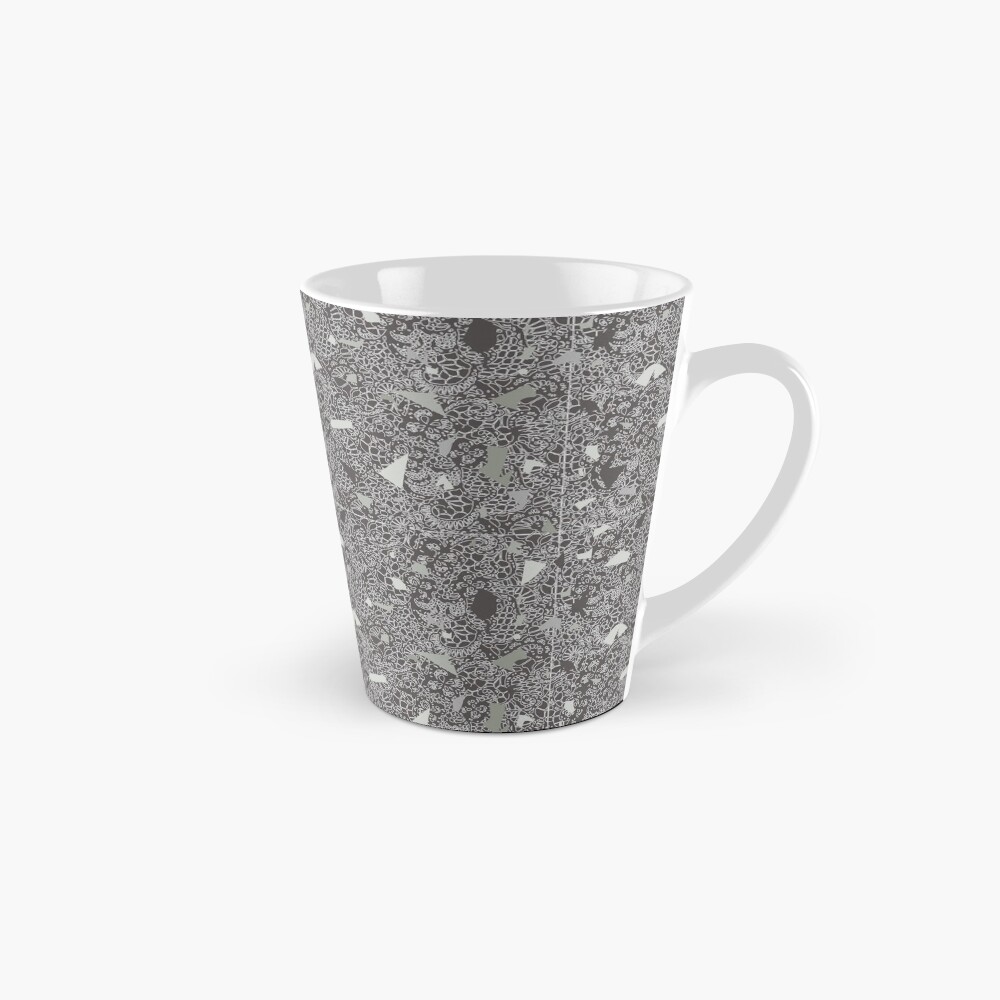 White Lace Tile with Terrazzo in Grey Mug