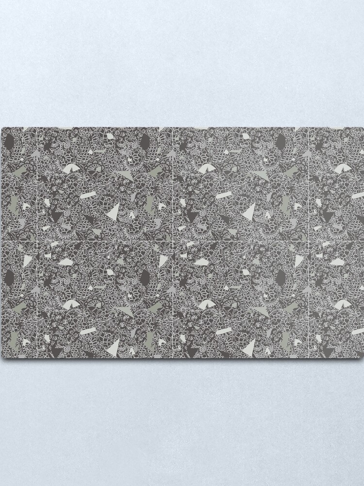 Alternate view of White Lace Tile with Terrazzo in Grey Metal Print