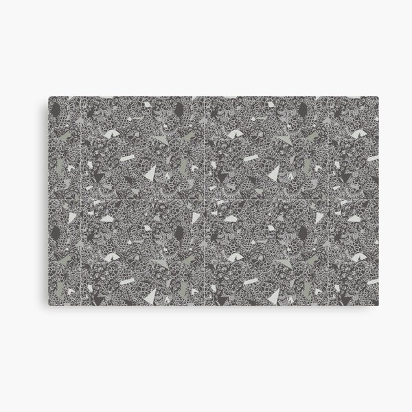 White Lace Tile with Terrazzo in Grey Canvas Print