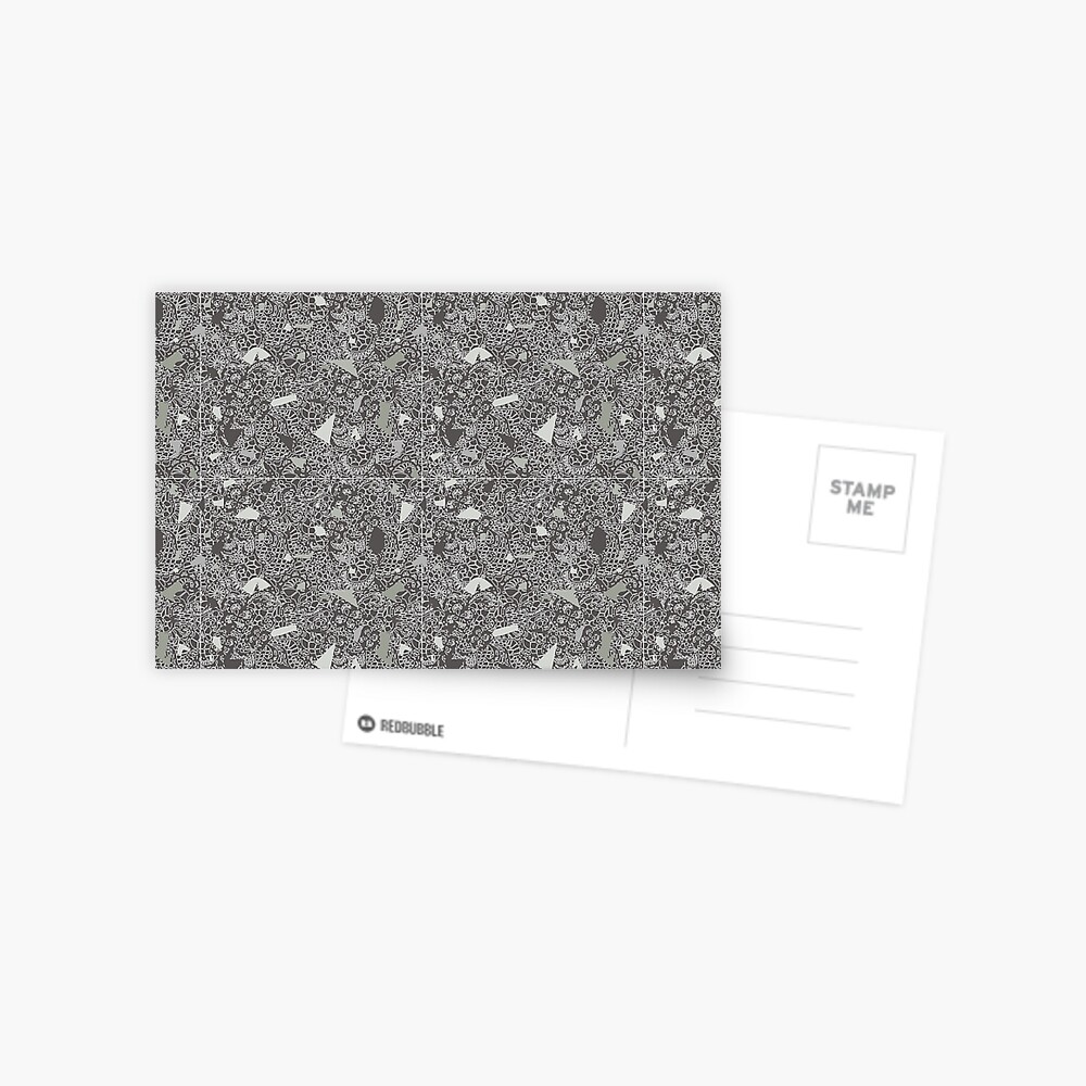 White Lace Tile with Terrazzo in Grey Postcard