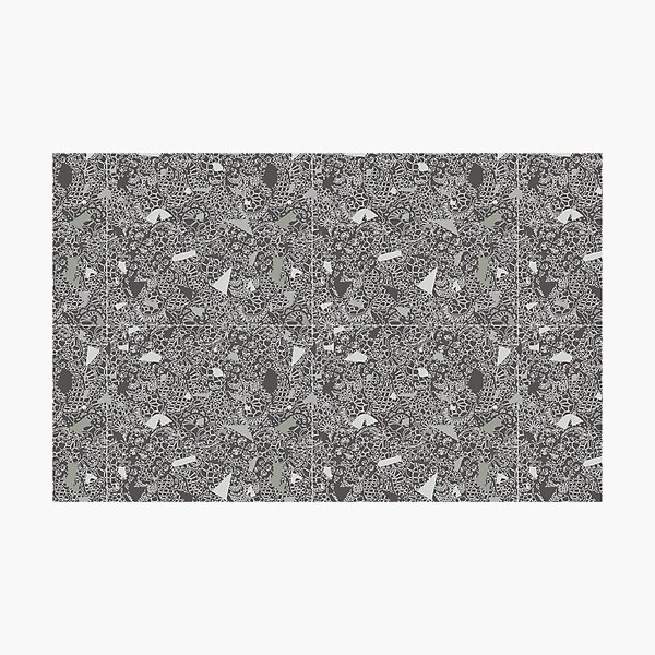 White Lace Tile with Terrazzo in Grey Photographic Print