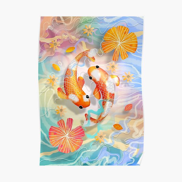 Kaleidoscope Koi Poster