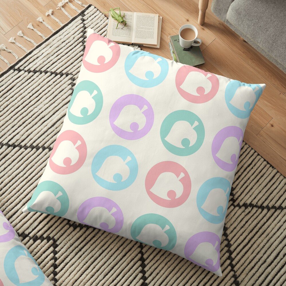 Pastel Leaves Floor Pillow
