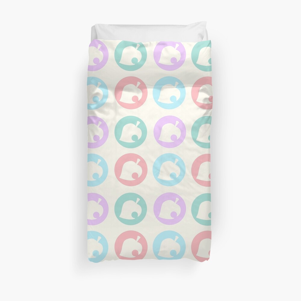 Pastel Leaves Duvet Cover