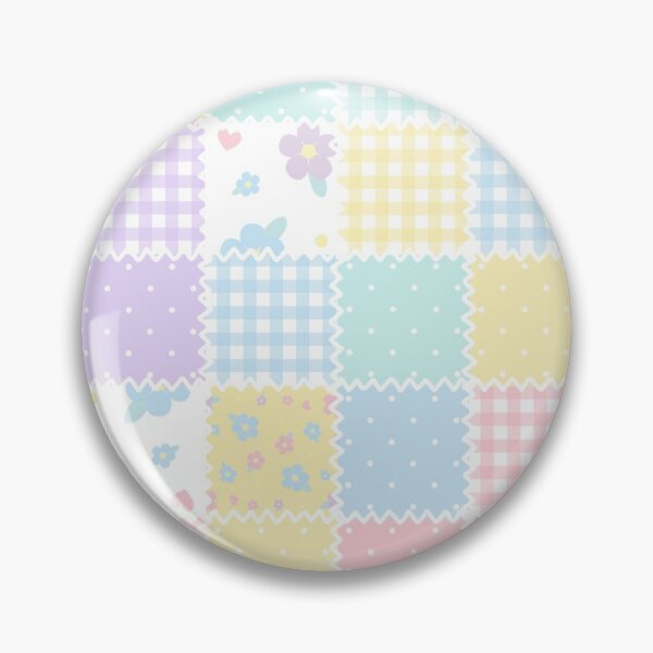 Item preview, Pastel Aesthetic Quilt Flowers Dots Gingham Pretty Kawaii Cute Cozy Cottagecore designed and sold by candymoondesign.