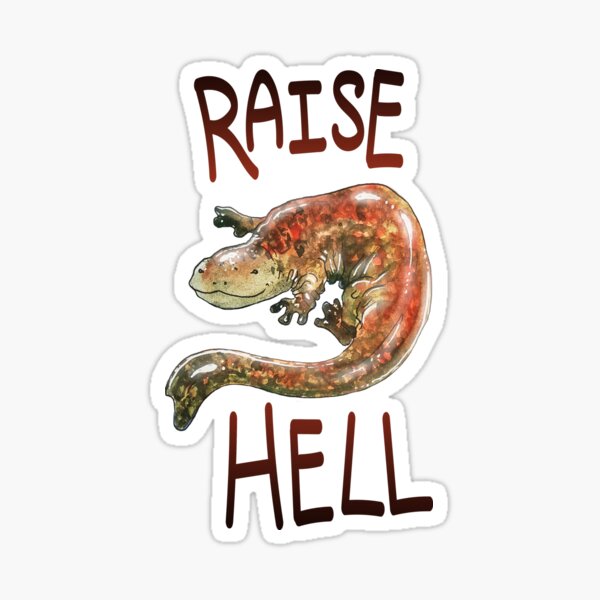 Hellbender Raise Hell Design Sticker for Sale by eleary