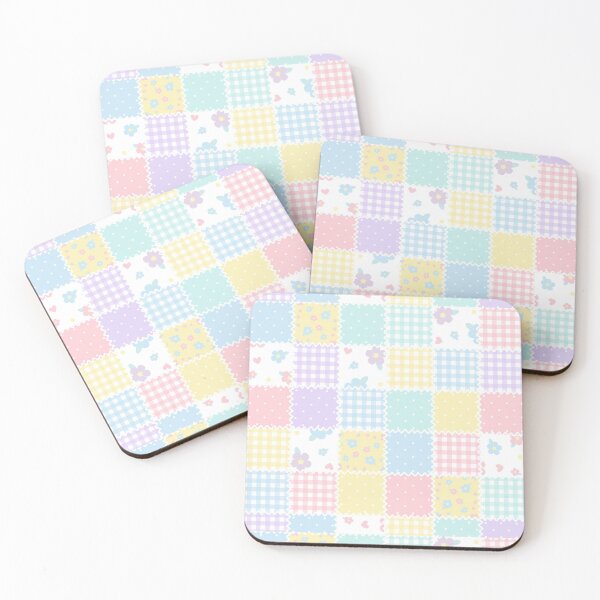 Item preview, Pastel Aesthetic Quilt Flowers Dots Gingham Pretty Kawaii Cute Cozy Cottagecore designed and sold by candymoondesign.