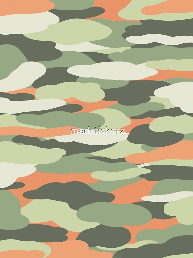 "Orange and Army Green Camo" Sticker for Sale by madstickerz Redbubble
