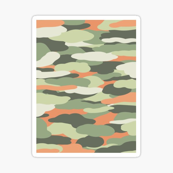 "Orange and Army Green Camo" Sticker for Sale by madstickerz Redbubble