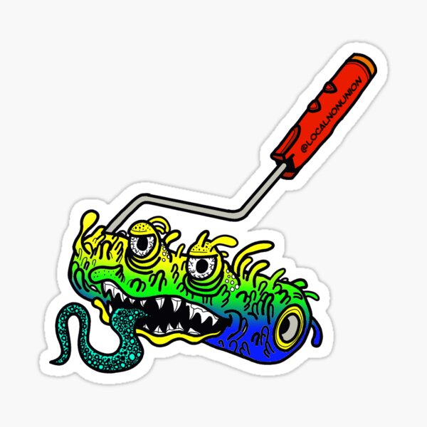 Item preview, Monster paint roller sticker designed and sold by Localnonunion.