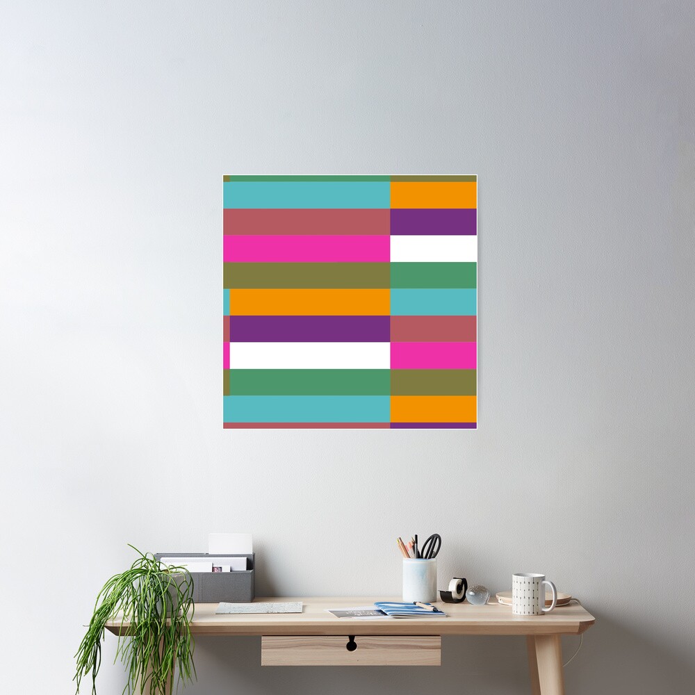Colour Hue Block Stripes Poster