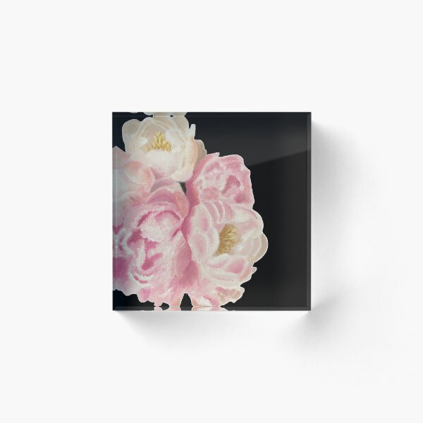 Peonies Acrylic Block