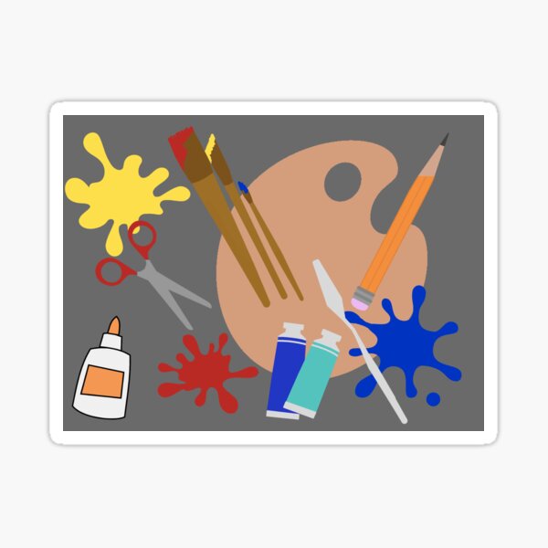 Item preview, art teacher back to school fun supplies with grey background designed and sold by Ella's  Doodles And Designs.